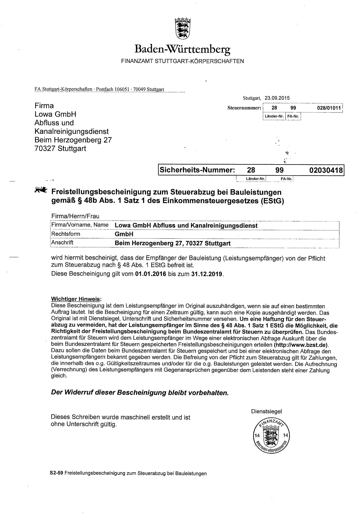 2016_Freistellungsbescheinigung_bis_2019